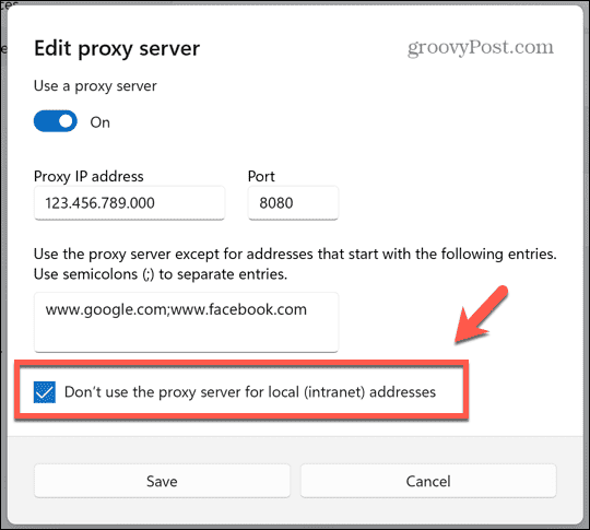 Windows verwendet keinen Proxy für lokale Websites