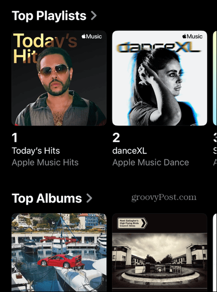 Top-Playlists der Apple Music Charts