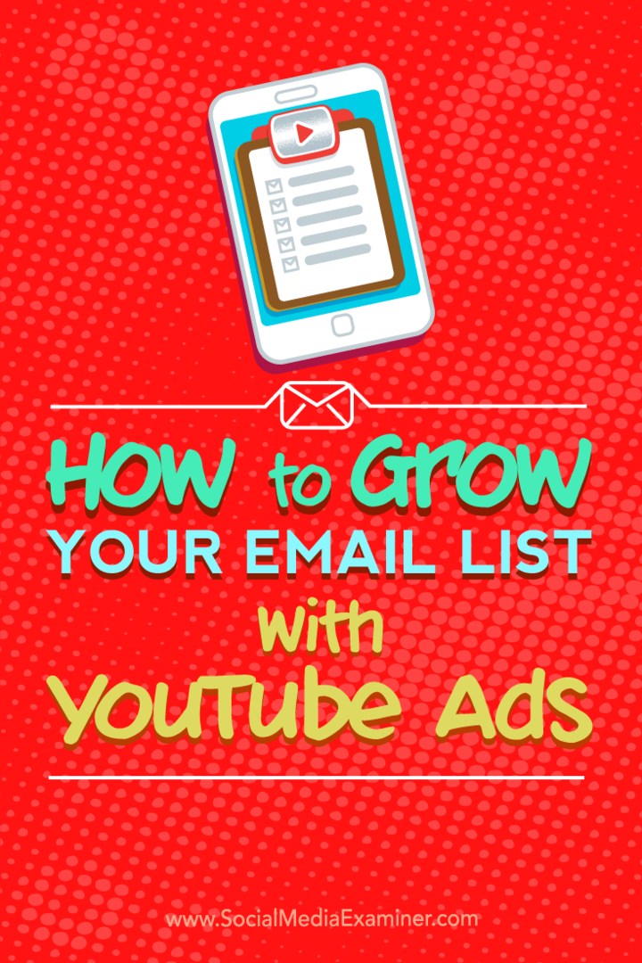 So erweitern Sie Ihre E-Mail-Liste mit YouTube-Anzeigen von Ryan Williams auf Social Media Examiner.