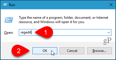 Öffnen Sie den Registrierungseditor in Windows 10