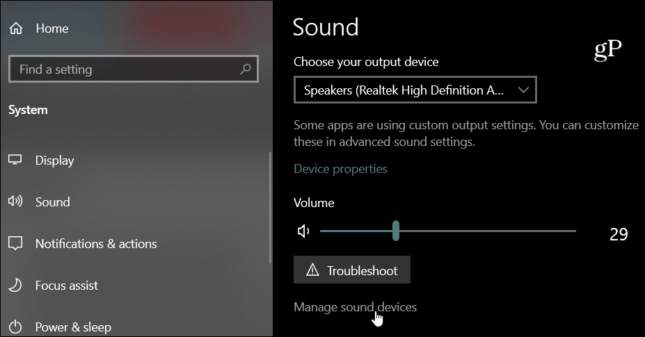 Audiogeräte Windows 10