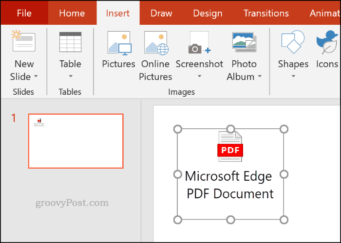 Eine eingefügte PDF-Datei als Objekt in PowerPoint