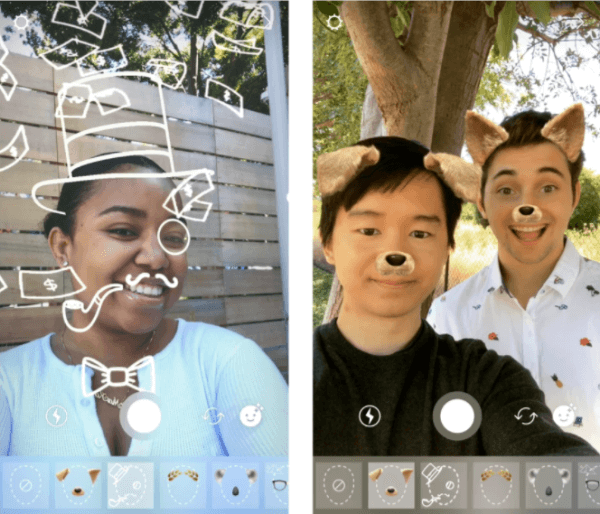 Mit der Instagram-Kamera wurden zwei neue Gesichtsfilter eingeführt, die für alle Foto- und Videoprodukte von Instagram verwendet werden können.