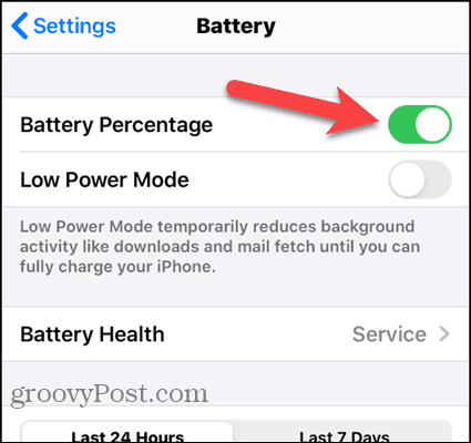 Aktivieren Sie den Batterieprozentsatz auf dem iPhone 7