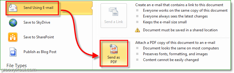 Erstellen Sie ein sicheres PDF-Dokument und senden Sie es mit Office 2010 per E-Mail