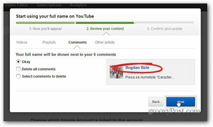 youtube real name comment review content macht Kommentare privat