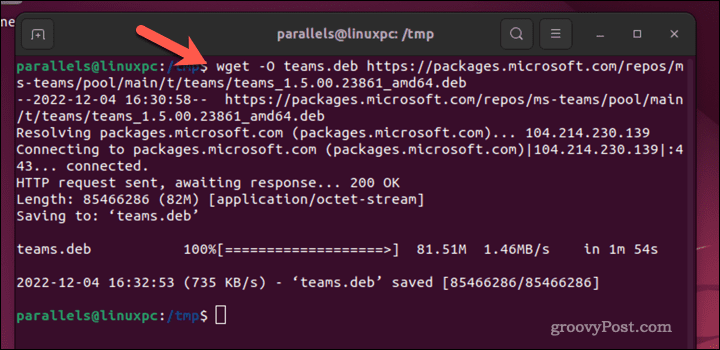 Laden Sie Microsoft Teams im Ubuntu-Terminal herunter