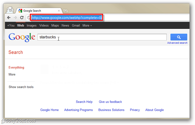 Sofortige Suche in Google Chrome deaktiviert
