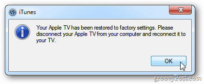 Apple TV Update abgeschlossen