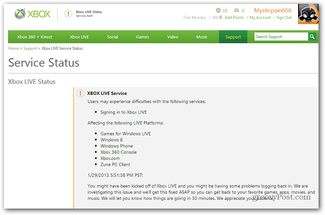 Xbox Live Service-Status