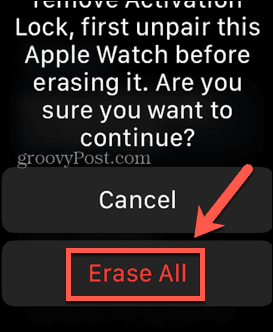 Apple Watch alles löschen