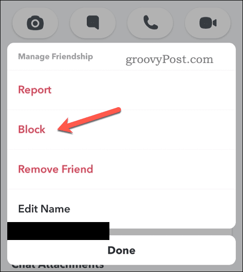 Blockiere einen Benutzer auf Snapchat