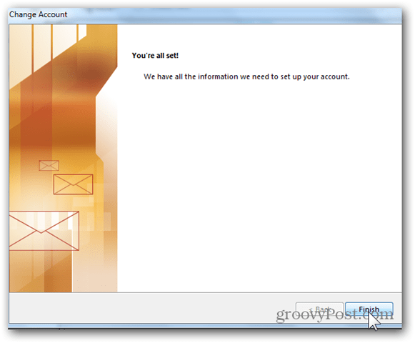 Mailbox Outlook 2013 hinzufügen - Klicken Sie auf Fertig stellen