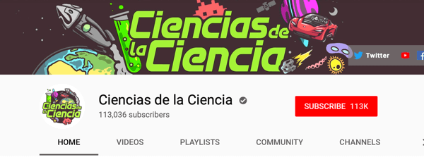 Wie man bezahlte soziale Influencer rekrutiert, Beispiel für den spanischsprachigen YouTube-Kanal Ciencias de la Ciencia
