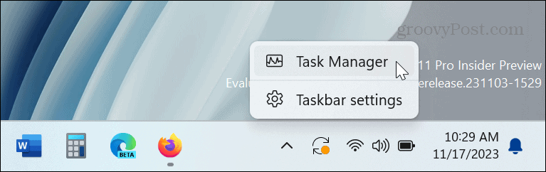 Task-Manager aus der Taskleiste