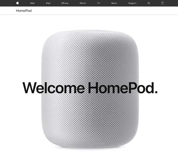 Apple stellt einen neuen HomePod-Lautsprecher vor, der durch natürliche Sprachinteraktion mit Siri gesteuert wird.