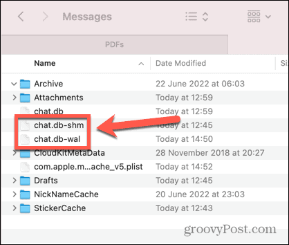 Mac Nachrichten Chat-Dateien