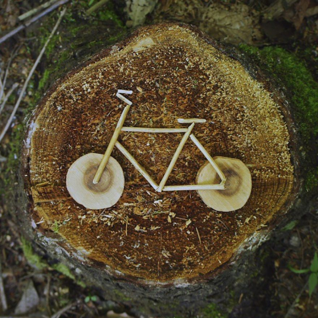 Fahrraddesign auf Holz