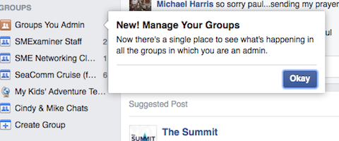 Facebook-Gruppen, die Sie admin