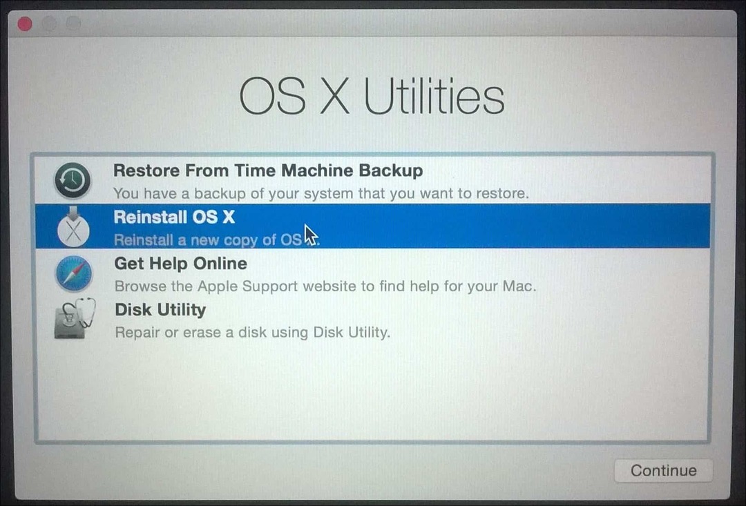 Installieren Sie OS X neu