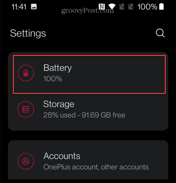 Spotify-Batterieeinstellung