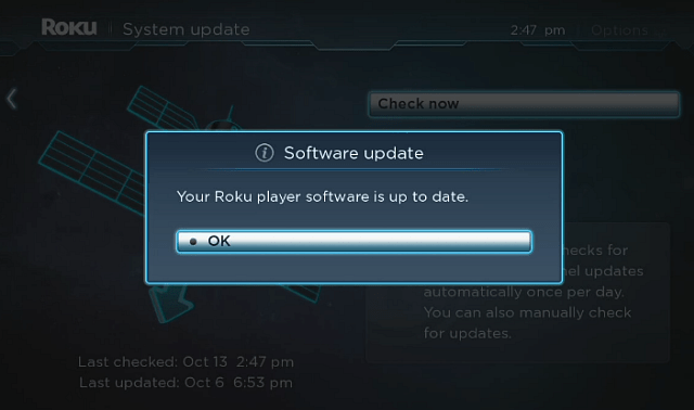 Aktualisieren Sie die Roku-Software