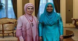 First Lady Erdoğan traf sich mit Sajidha Mohamed, der Frau des maledivischen Präsidenten Muizzu