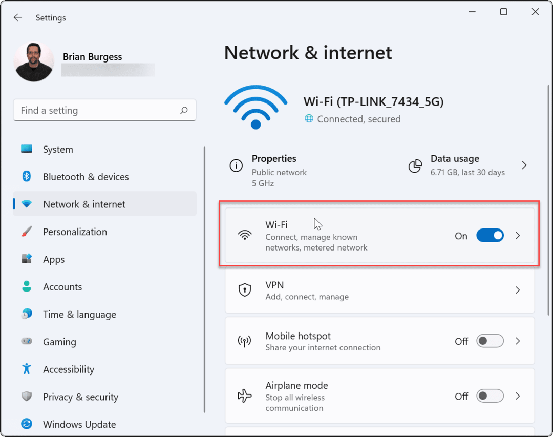 Netzwerk und Internet Windows 11