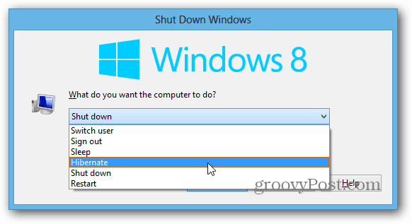 Fahren Sie Windows 8 Desktop herunter