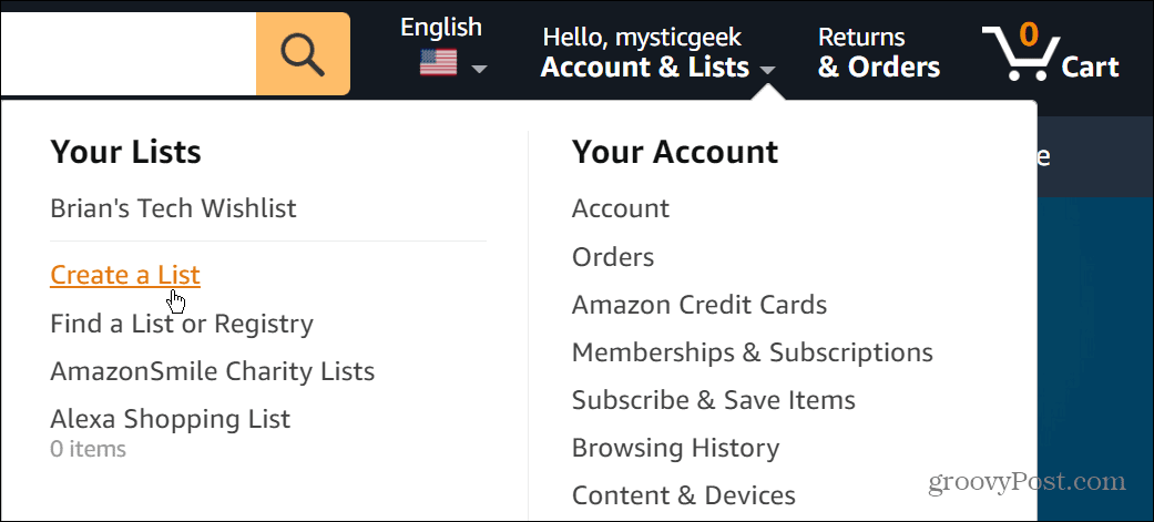 Teilen Sie eine Amazon-Wunschliste