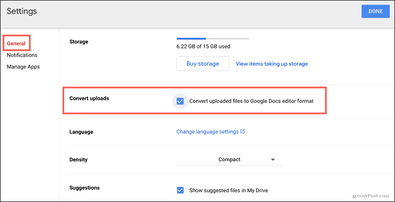 Konvertieren Sie Uploads in Google Drive automatisch