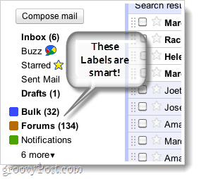 Smart Labels Google Mail Screenshot
