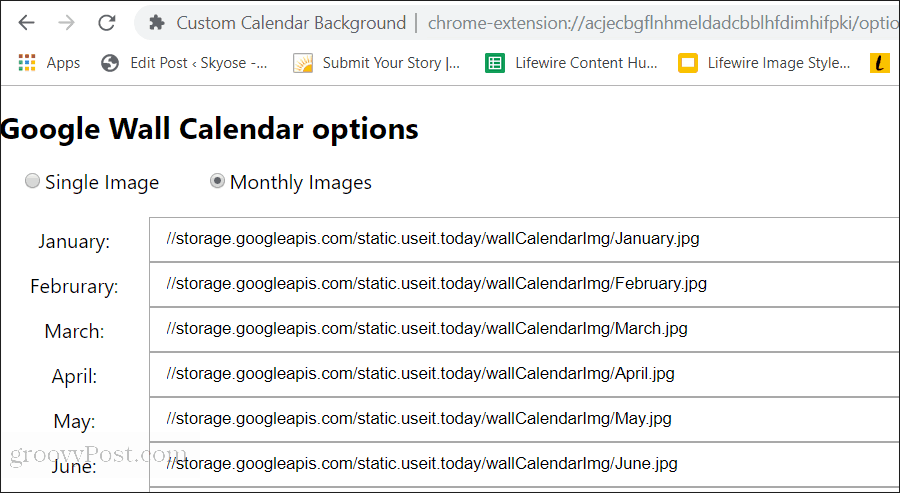 benutzerdefinierte Kalenderhintergrundeinstellungen