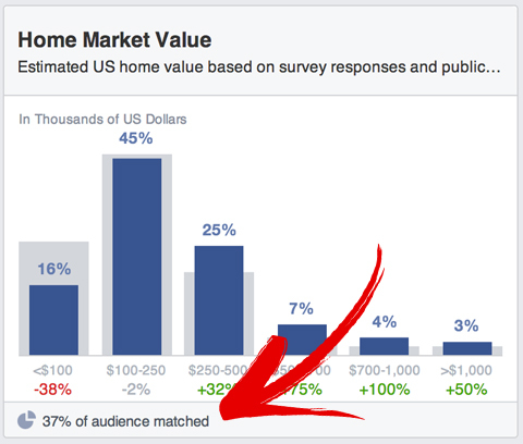 Die Einsichten des Facebook-Publikums stimmen mit dem Prozentsatz überein