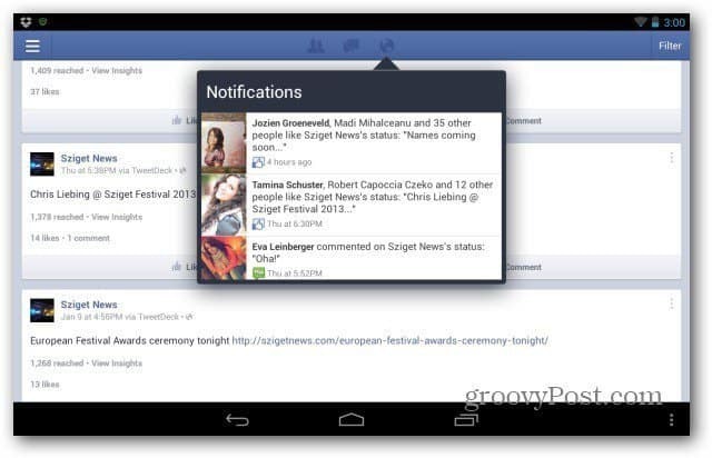 Facebook-Seiten für Android main