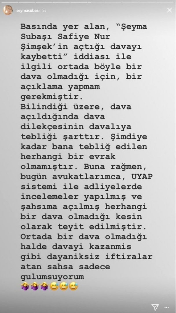 Şeyma Subaşıs Antwort auf die Behauptungen von Safiye Nur Şimsek!