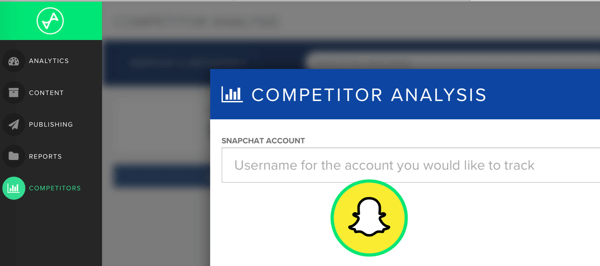 Fügen Sie den Snapchat-Benutzernamen des Konkurrenten hinzu, den Sie in Snaplytics verfolgen möchten.