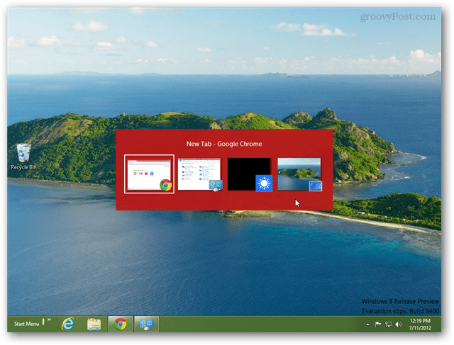 Windows 8 Alt Tab-Menü