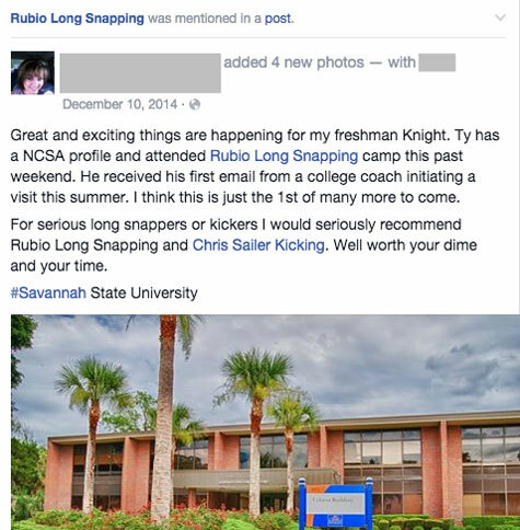 Rubio Long Snapping Social Proof Facebook Erwähnung