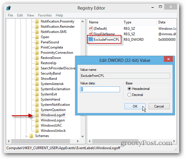 Anpassen der Sounds zum Herunterfahren, Anmelden und Abmelden von Windows 8