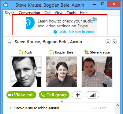Skype-Bannerwerbung