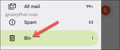 Öffnen Sie den Papierkorbordner in der Gmail-App auf Mobilgeräten