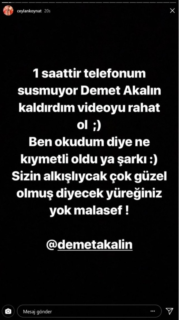 Verhindert Ceyla Koynat, die das Lied von Demet Akalın erneut liest!