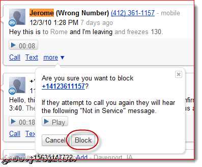 Anrufe blockieren Google Voice
