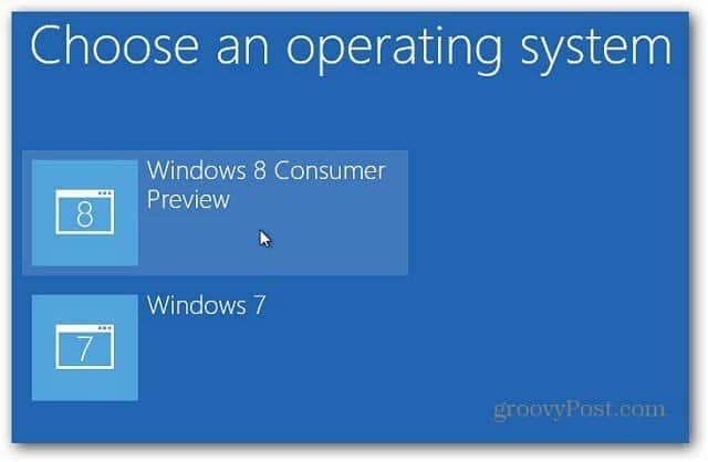 Wählen Sie Windows 8
