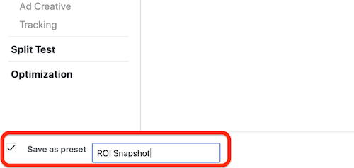 Erstellen Sie einen benutzerdefinierten ROI-Snapshot-Bericht im Facebook Ads Manager, Schritt 8