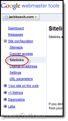 wie man Sitelinks herabstuft