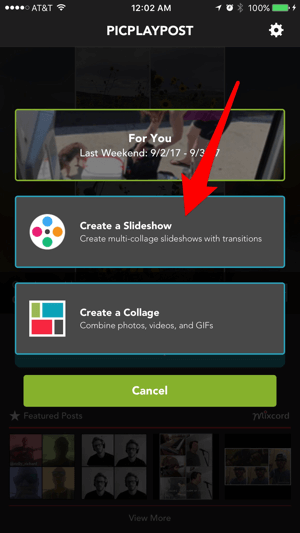 Erstellen Sie Collage-Diashows mit der PicPlayPost-App.
