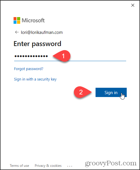 Passwort für Microsoft-E-Mail eingeben