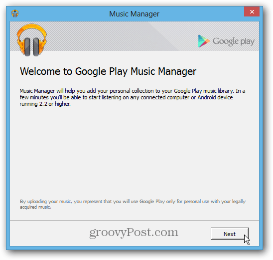 Installieren Sie Google Music Manager